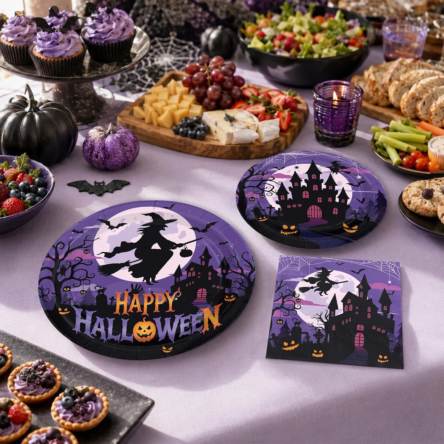 200Pcs Halloween Witch Party Supplies Serves 50 - Grencian