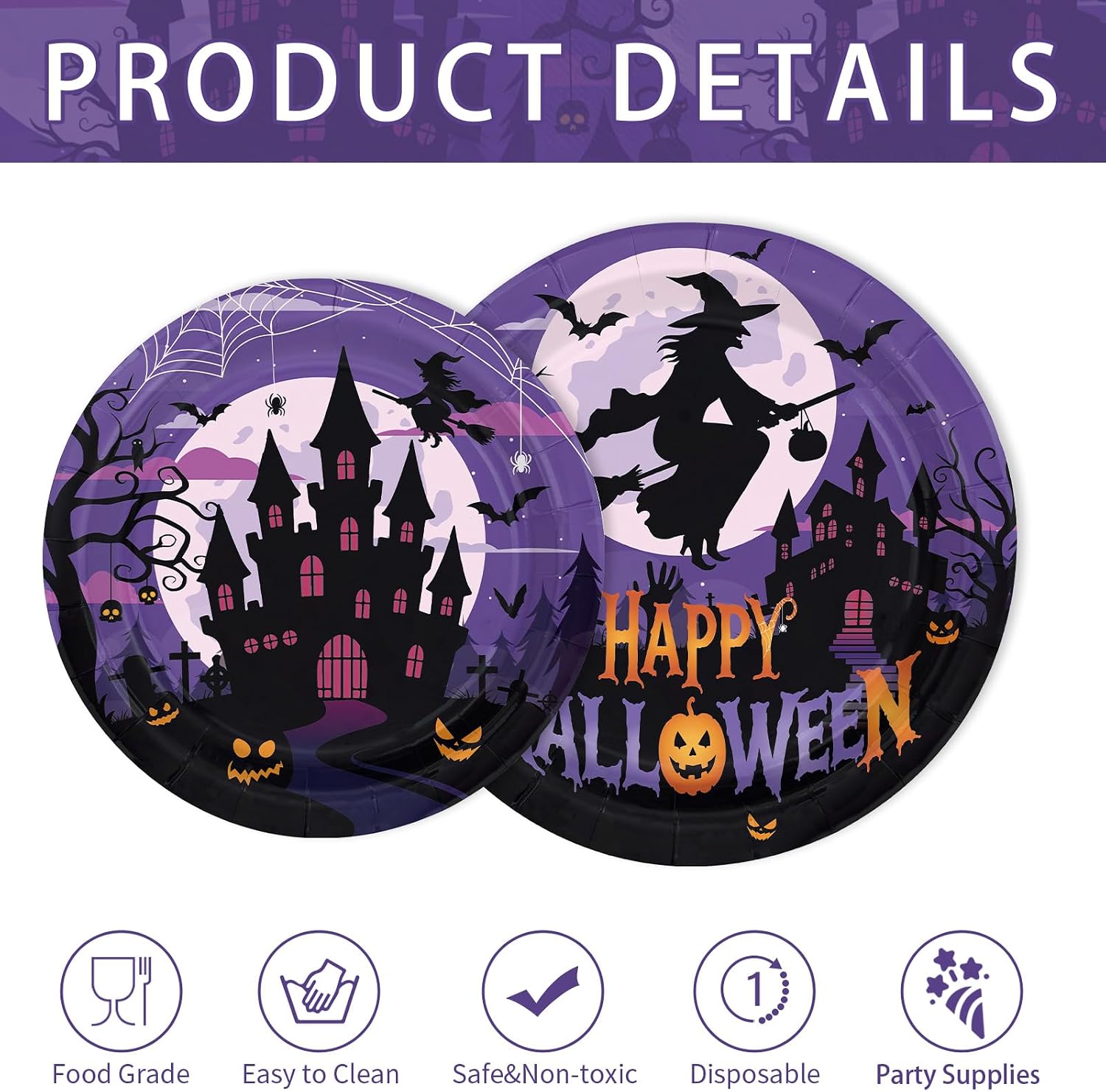 200Pcs Halloween Witch Party Supplies Serves 50 - Grencian