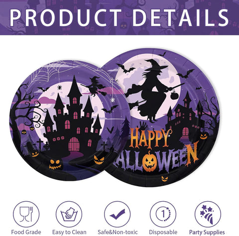 200Pcs Halloween Witch Party Supplies Serves 50 - Grencian