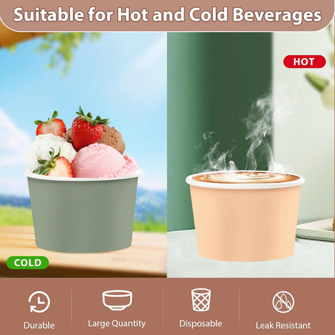 Close-up of green brown woodland paper cup for sundaes