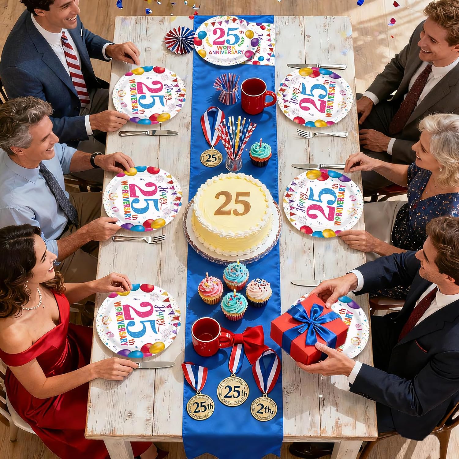 The colorful confetti napkin design