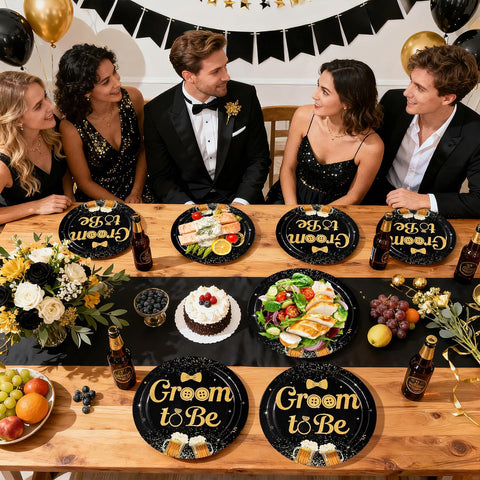 Groom to Be Bachelor Party Plates & Napkins - 96 Pcs image 8