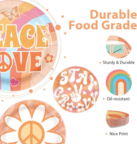 Groovy plates - stay groovy lettering