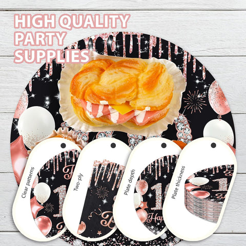 Happy 100th Birthday Plates & Napkins - 96 Pcs - view 6
