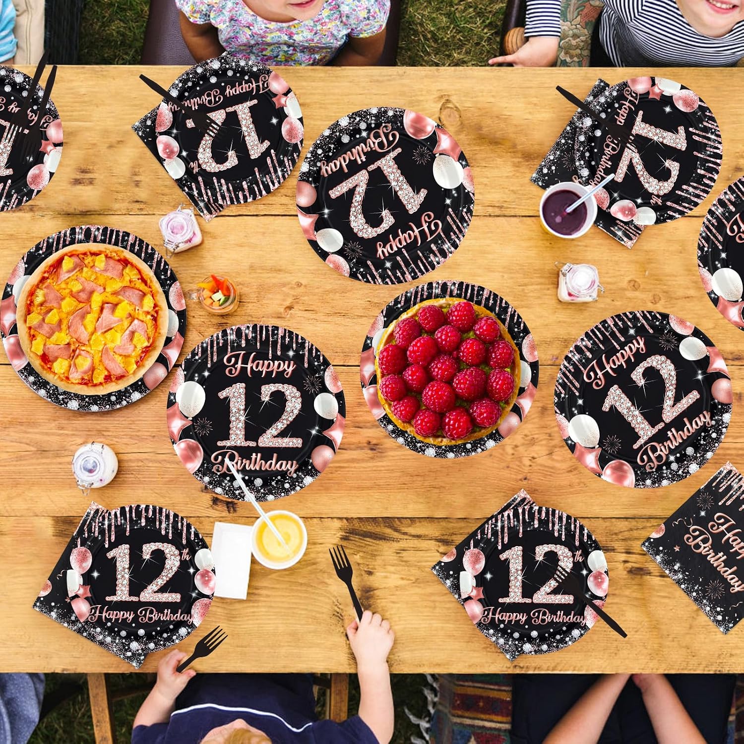 Happy 12th Birthday Plates & Napkins - 96 Pcs - view 7