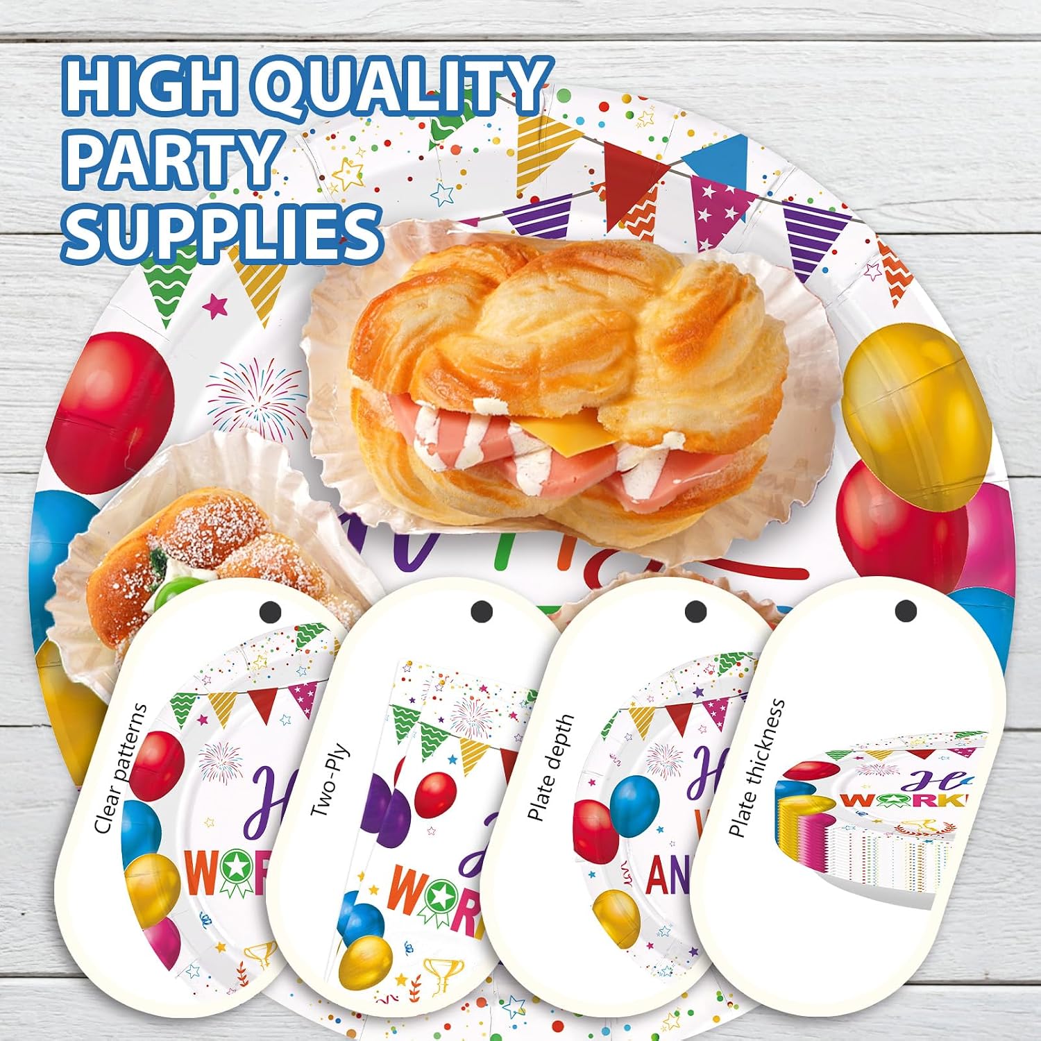 Happy Work Anniversary Party Plates & Napkins - 96 Pcs image 6