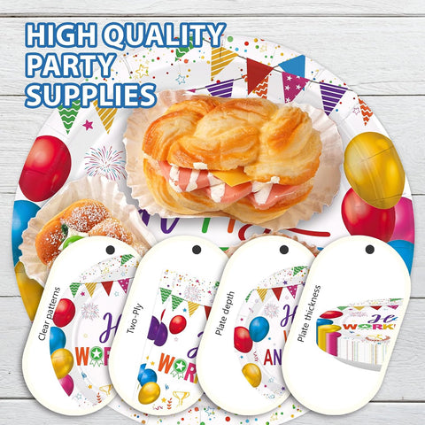 Happy Work Anniversary Party Plates & Napkins - 96 Pcs image 6