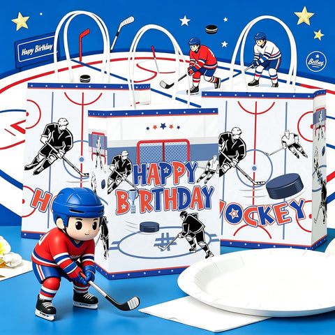 Hockey candy treat bags birthday party