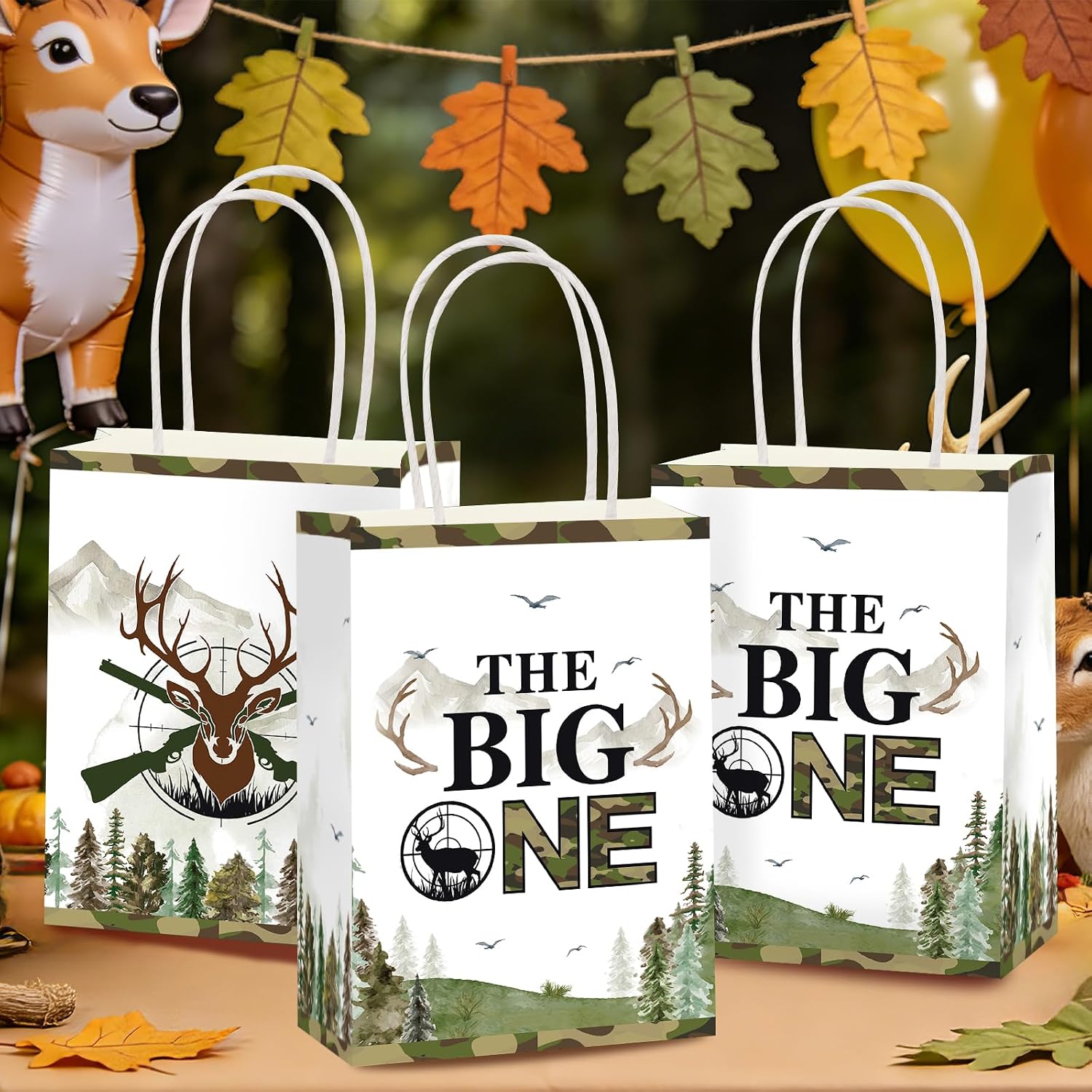 Hunting candy treat bags first birthday