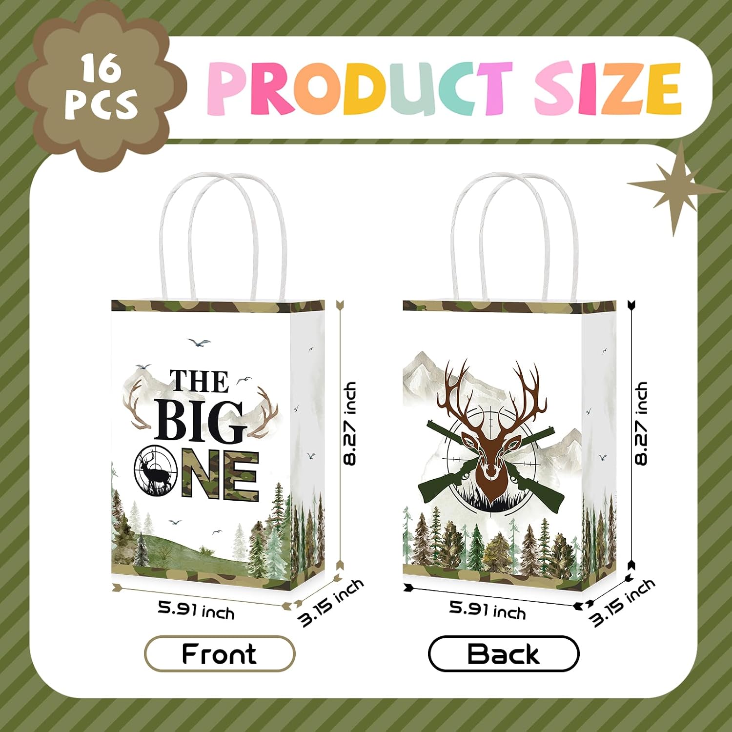 Hunting party favor bags 1st birthday camo