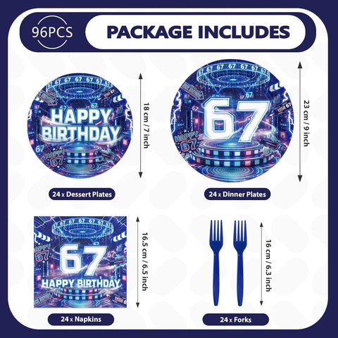 I Was 6 Now I'm 7 Birthday Plates & Napkins - 96 Pcs image 2