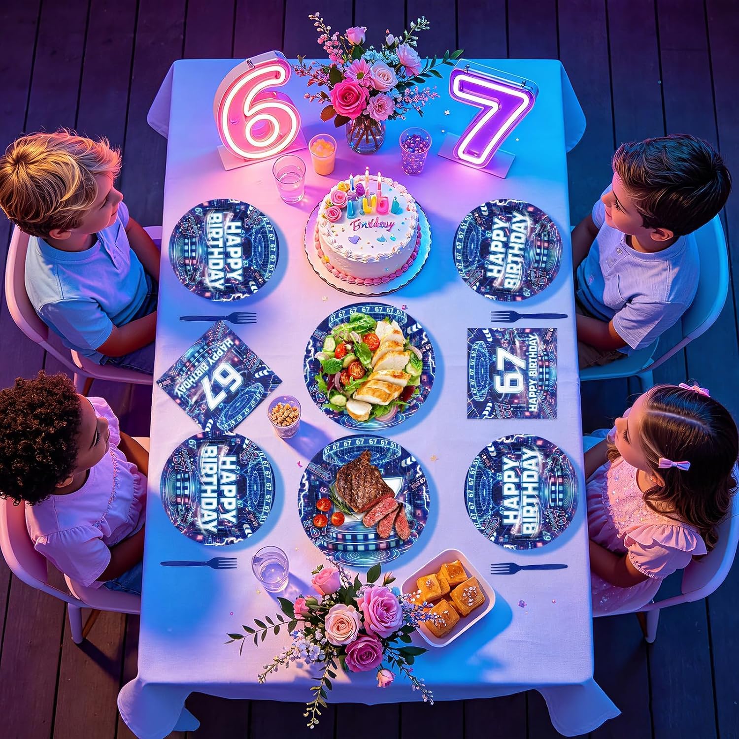 I Was 6 Now I'm 7 Birthday Plates & Napkins - 96 Pcs image 7