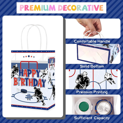 Ice hockey party favor bags sports theme