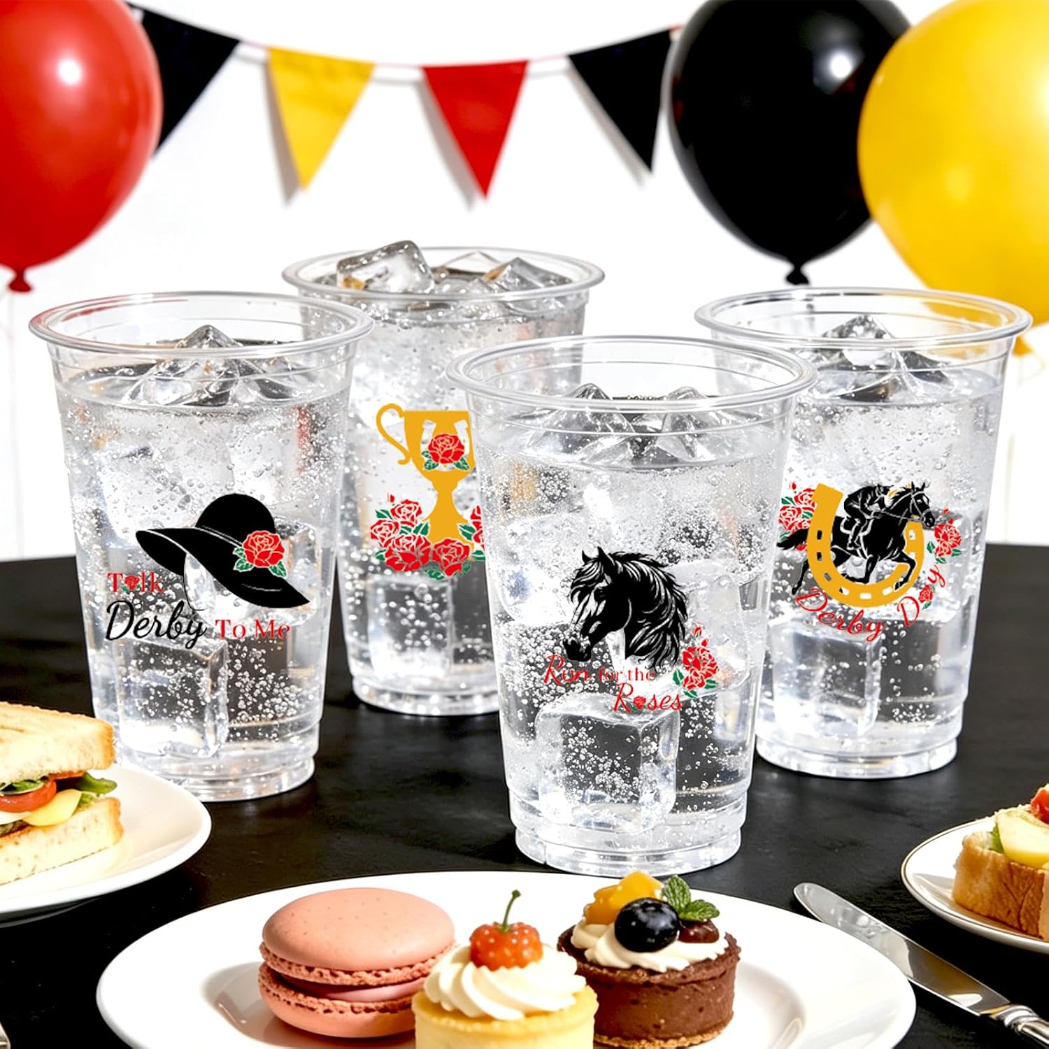 Kentucky Derby mint julep plastic cups 16 oz bulk 100 pack - view 4