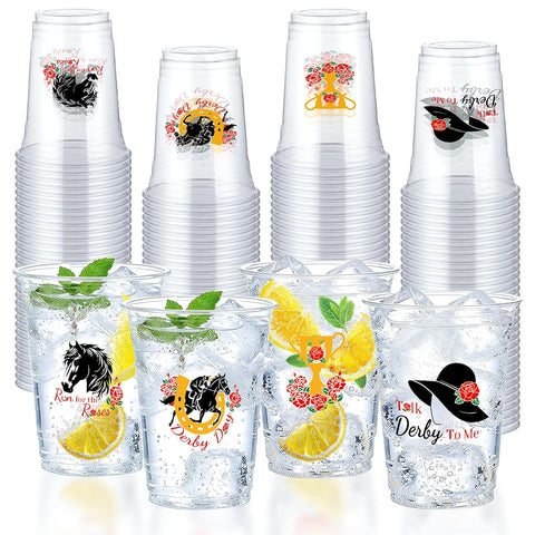 Kentucky Derby mint julep plastic cups 16 oz bulk 100 pack