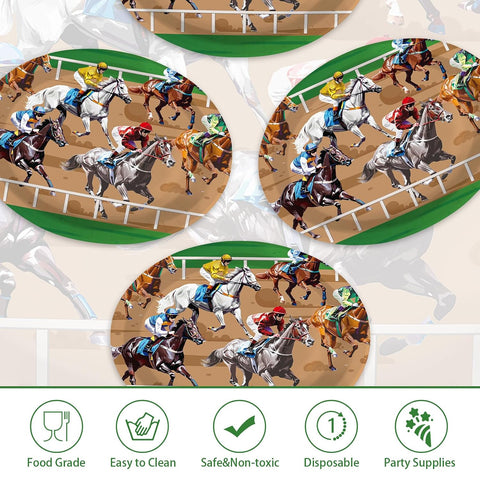 Kentucky Derby oval paper plates 10x12 inch horse racing platters - view 3