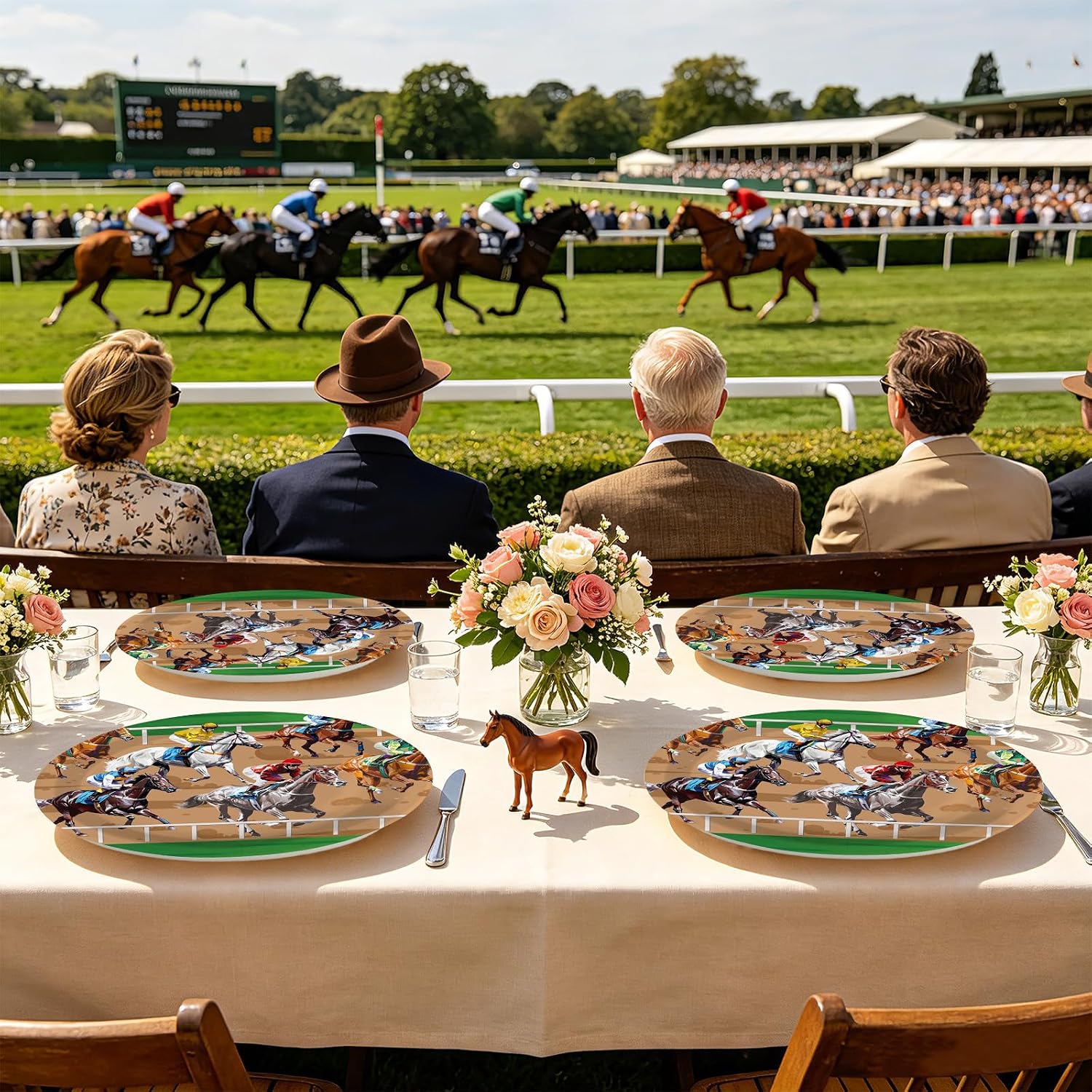 Kentucky Derby oval paper plates 10x12 inch horse racing platters - view 5