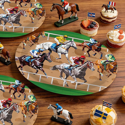 Kentucky Derby oval paper plates 10x12 inch horse racing platters - view 6