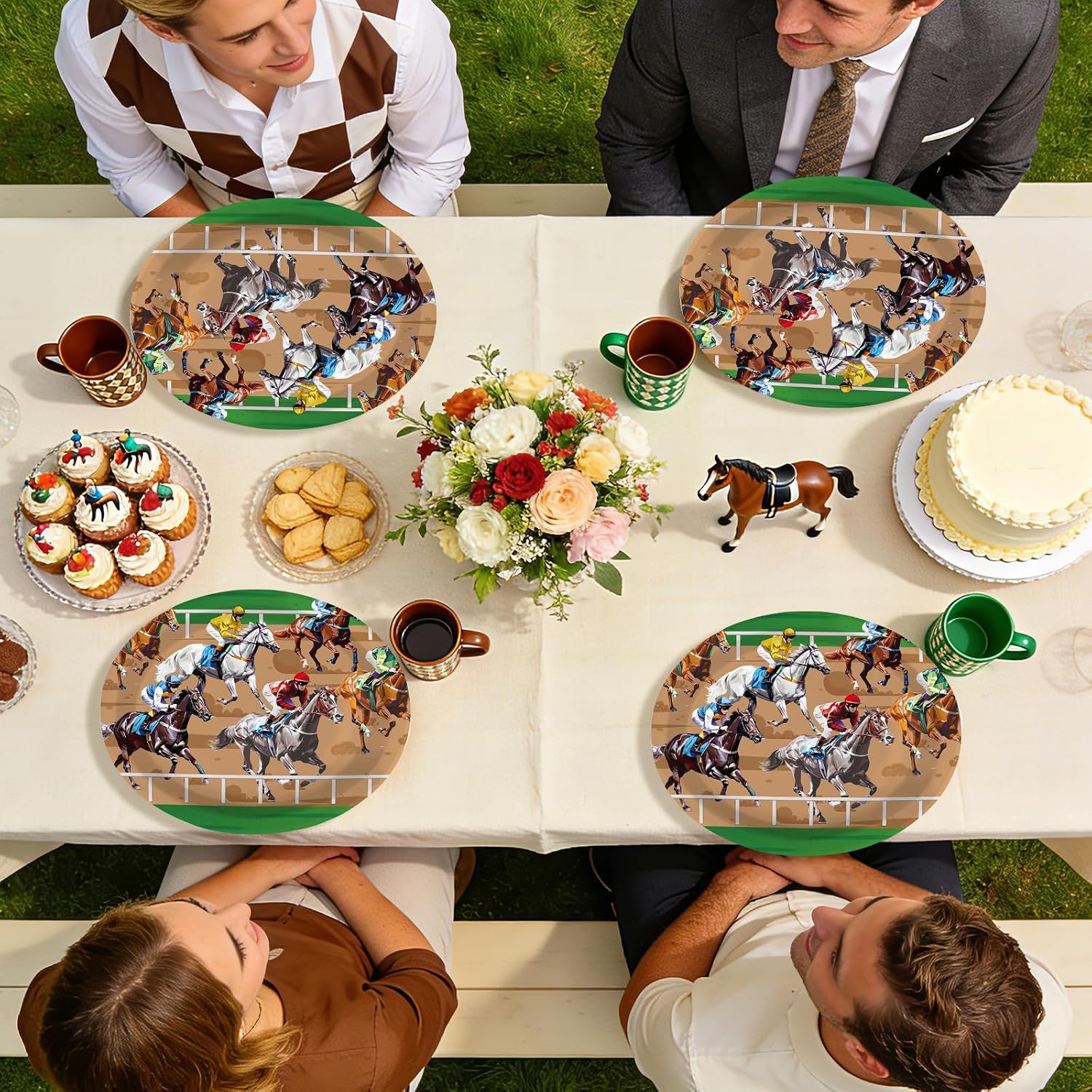 Kentucky Derby oval paper plates 10x12 inch horse racing platters - view 7
