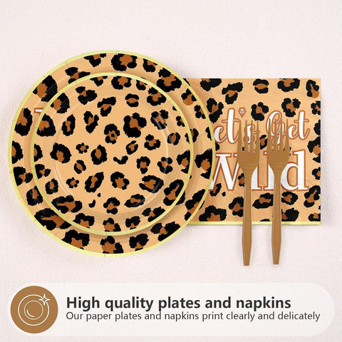 Leopard Print Bachelorette Plates & Napkins - 96 Pcs image 2