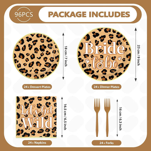 Leopard Print Bachelorette Plates & Napkins - 96 Pcs image 5