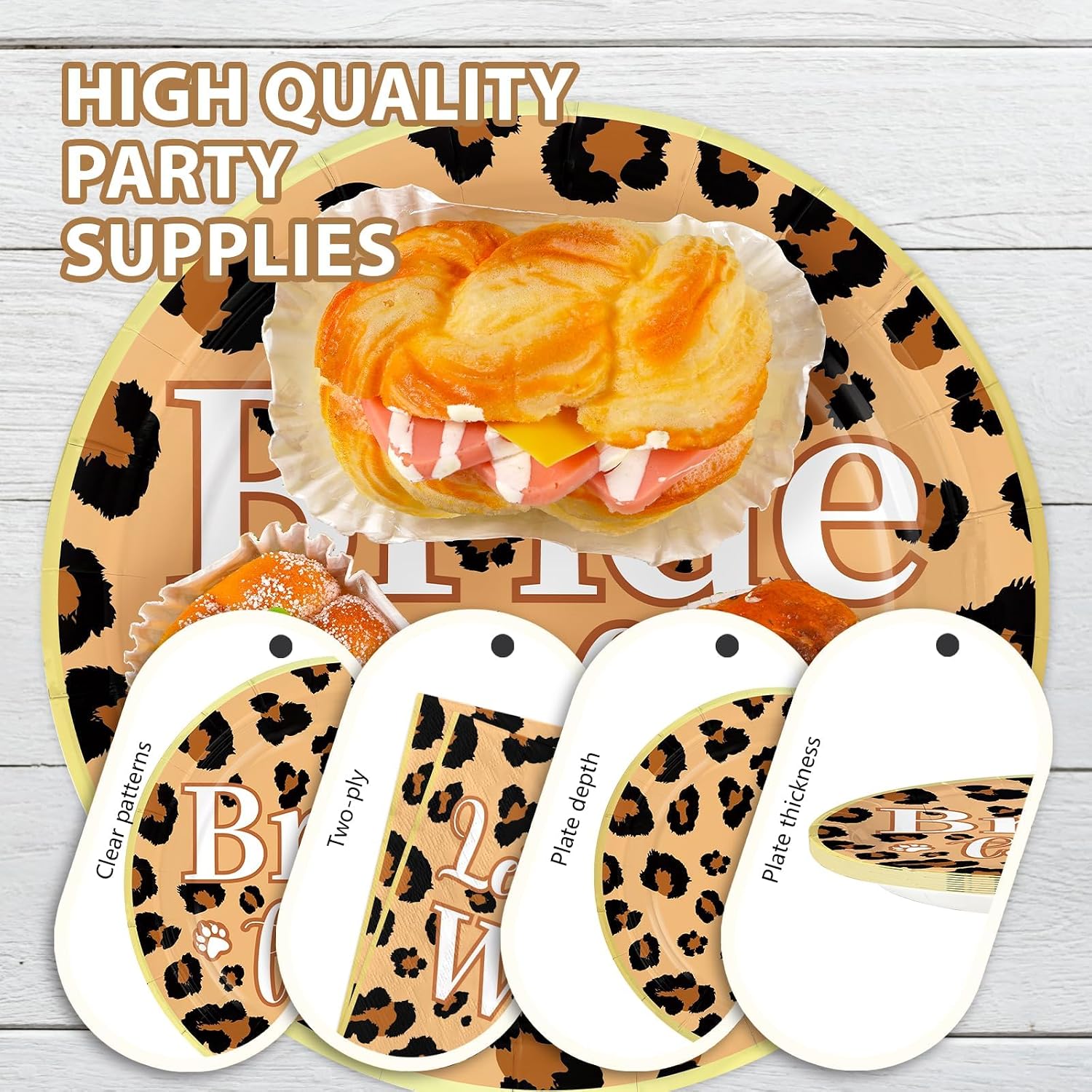 Leopard Print Bachelorette Plates & Napkins - 96 Pcs image 6