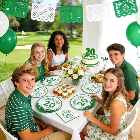 Lets par tee golf 20th birthday complete party set serves 24
