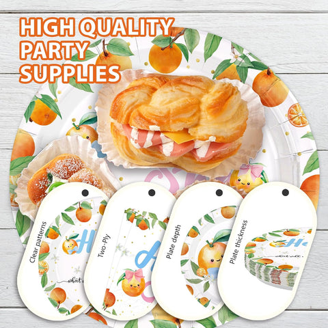 Little Cutie Gender Reveal Plates & Napkins Set - 96 Pcs image 6