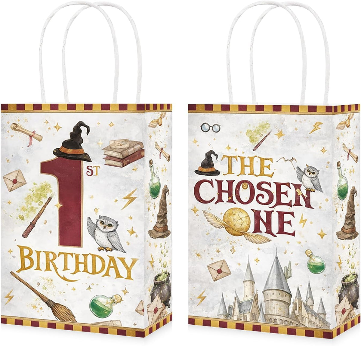 Magical castle 1st birthday goodie bags owl