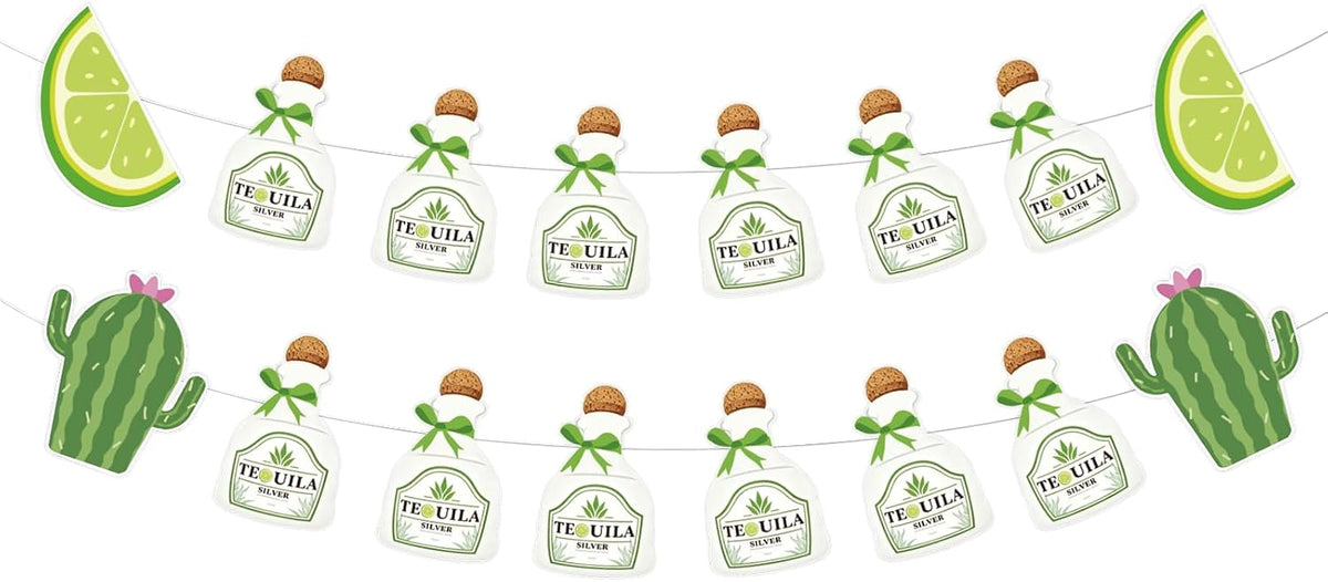 Margarita Birthday Banner - Tequila Lime Party Decorations for Bachelorette - Grencian