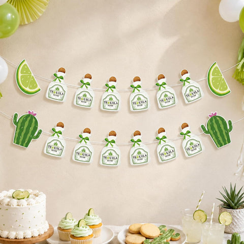 Margarita Birthday Banner - Tequila Lime Party Decorations for Bachelorette - Grencian
