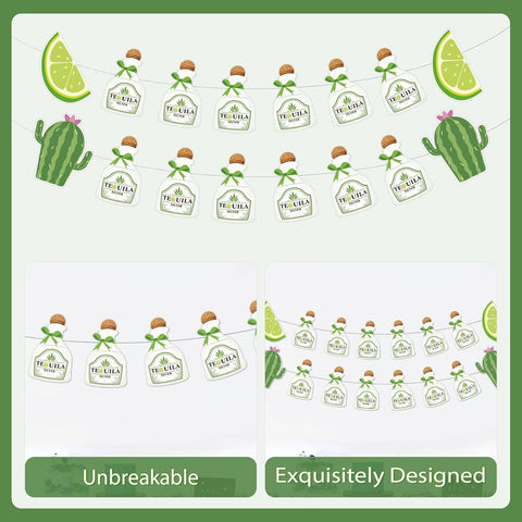Margarita Birthday Banner - Tequila Lime Party Decorations for Bachelorette - Grencian