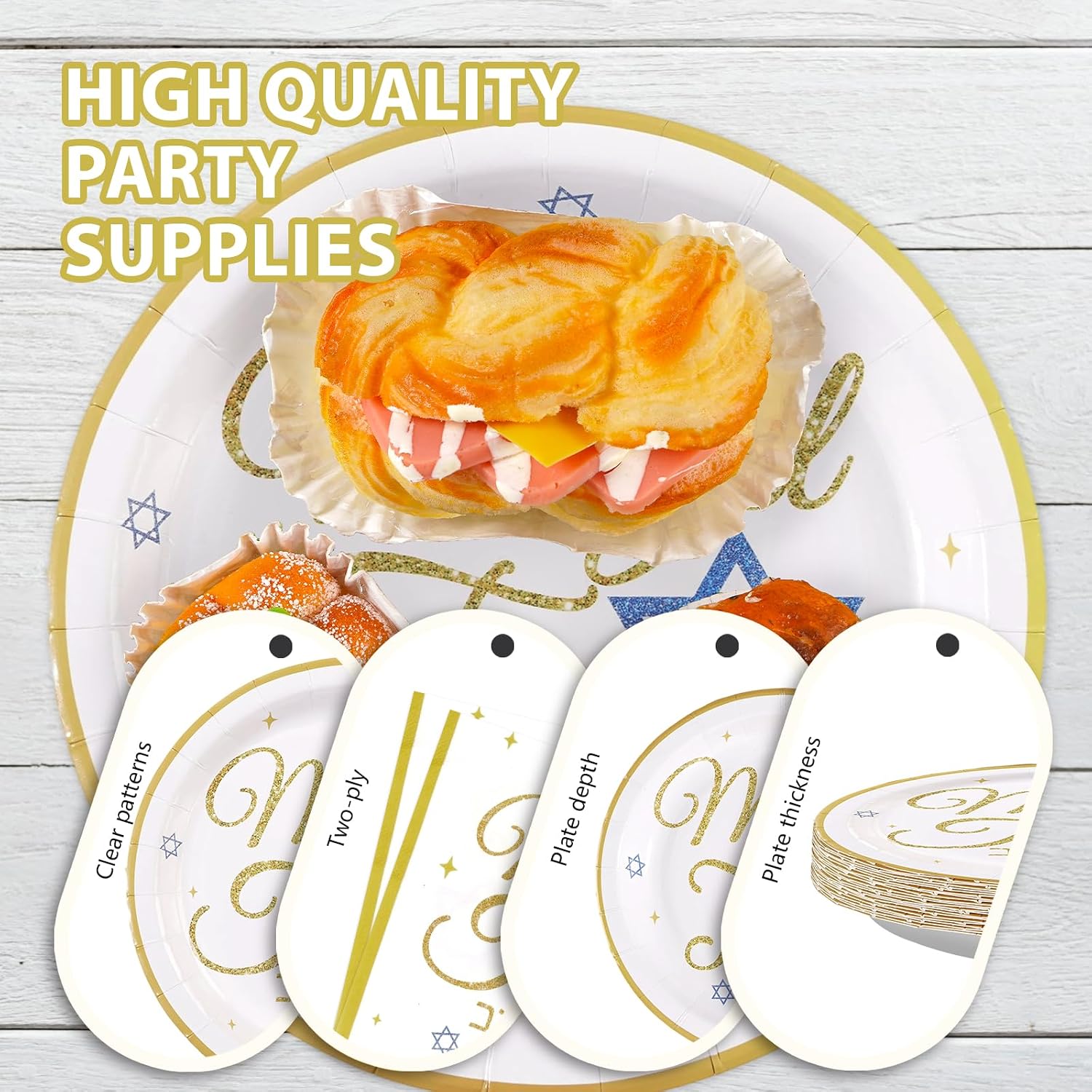 Mazel Tov Congratulations Plates & Napkins - 96 Pcs image 6