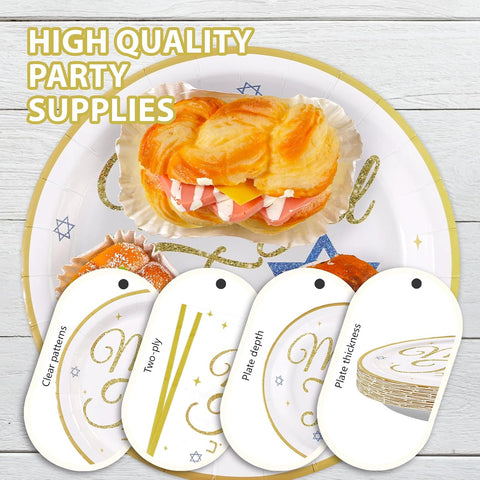Mazel Tov Congratulations Plates & Napkins - 96 Pcs image 6