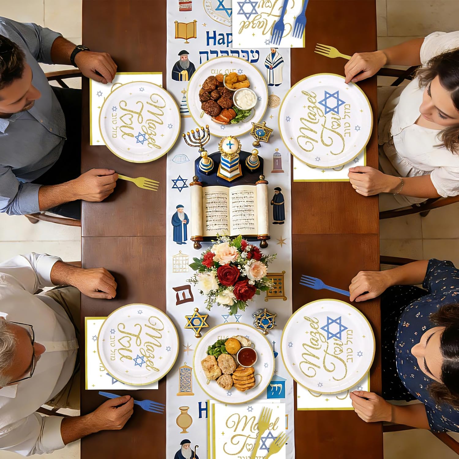 Mazel Tov Congratulations Plates & Napkins - 96 Pcs image 7
