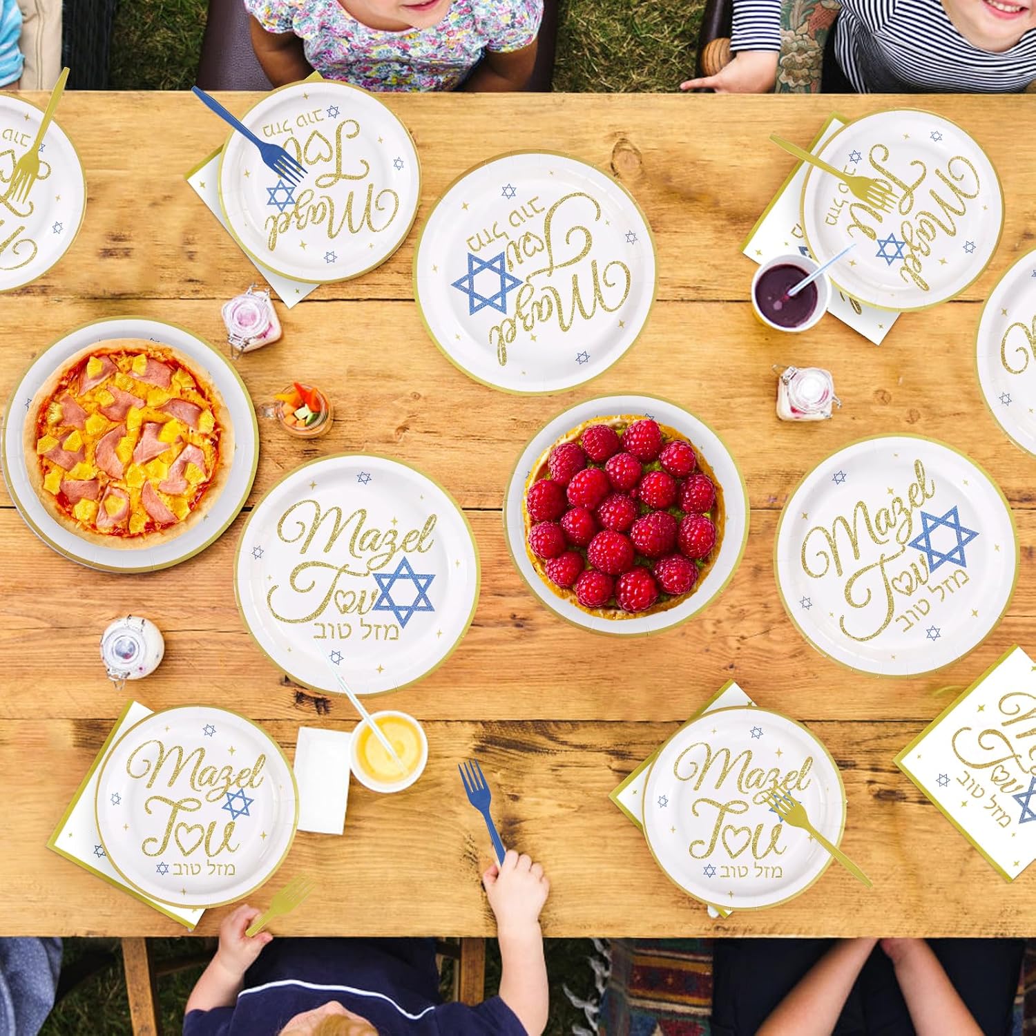 Mazel Tov Congratulations Plates & Napkins - 96 Pcs image 8