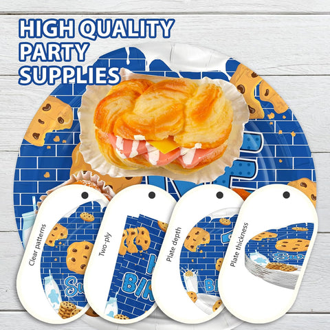Milk and Cookies 1st Birthday Plates & Napkins Set - 96 Pcs image 6