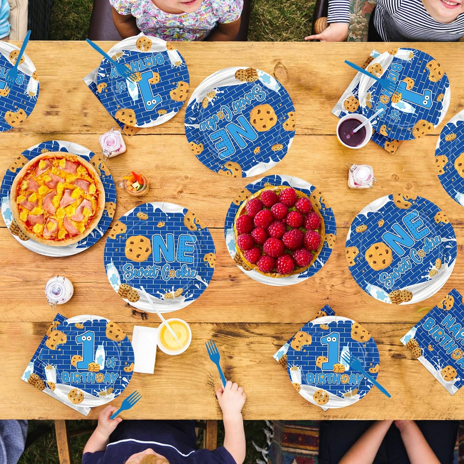 Milk and Cookies 1st Birthday Plates & Napkins Set - 96 Pcs image 7