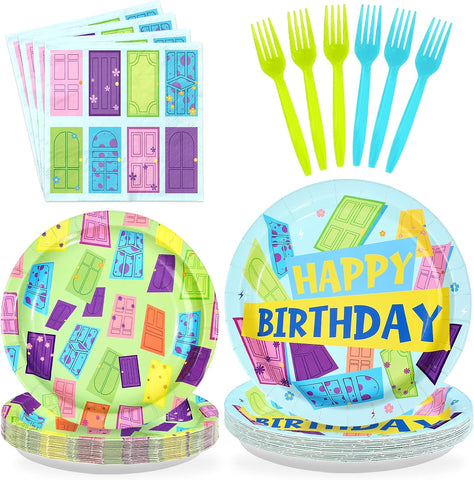 Monster Birthday Plates & Napkins Set - 96 Pcs image 1