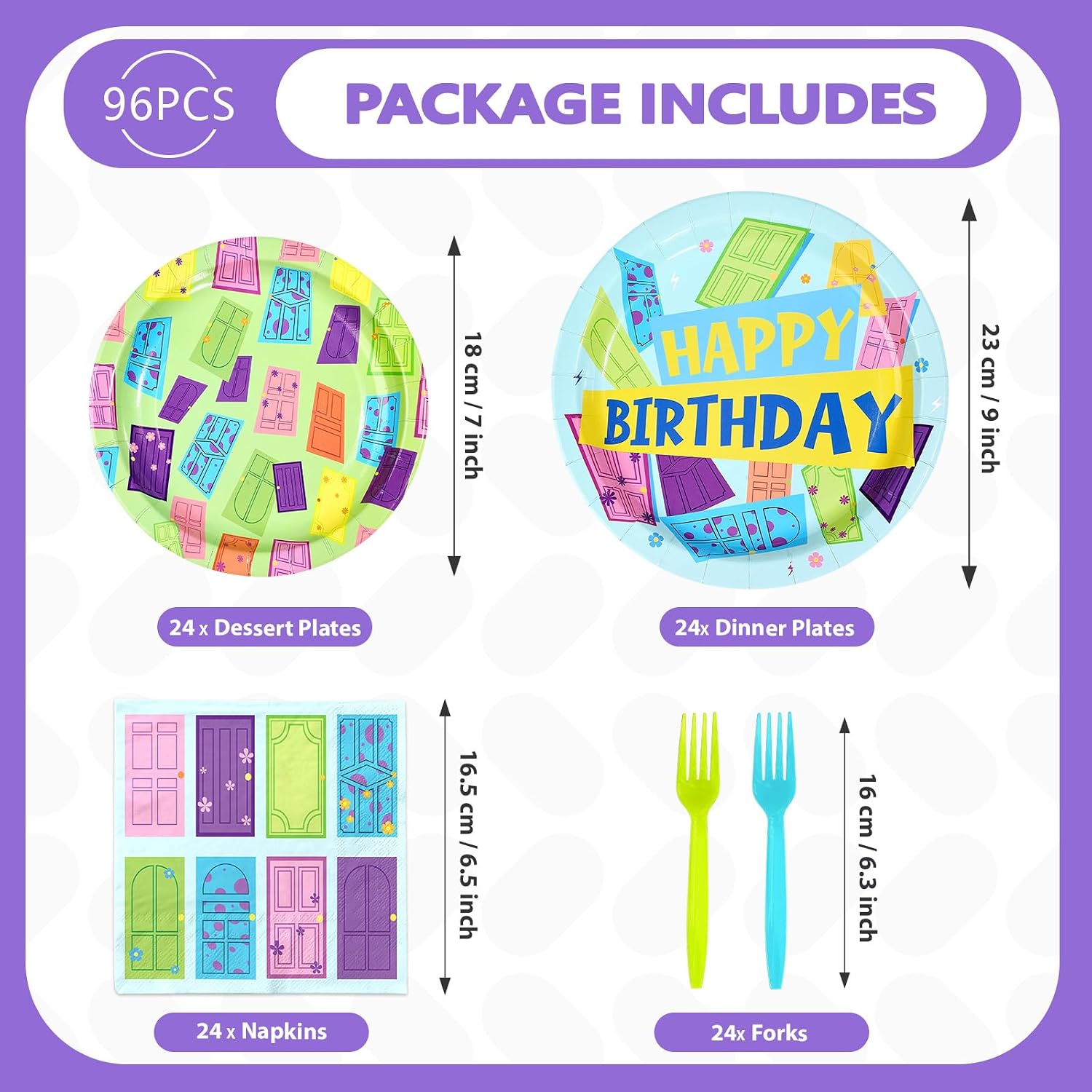 Monster Birthday Plates & Napkins Set - 96 Pcs image 2
