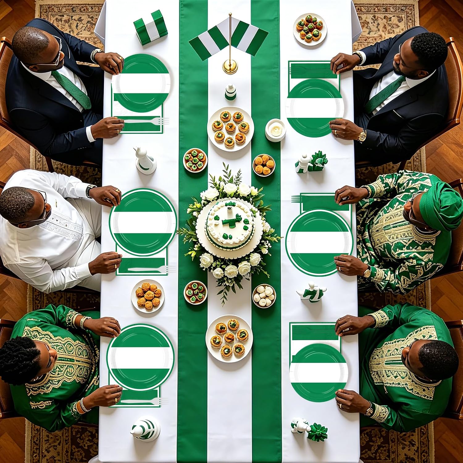 Nigeria flag disposable plates premium quality thick paper
