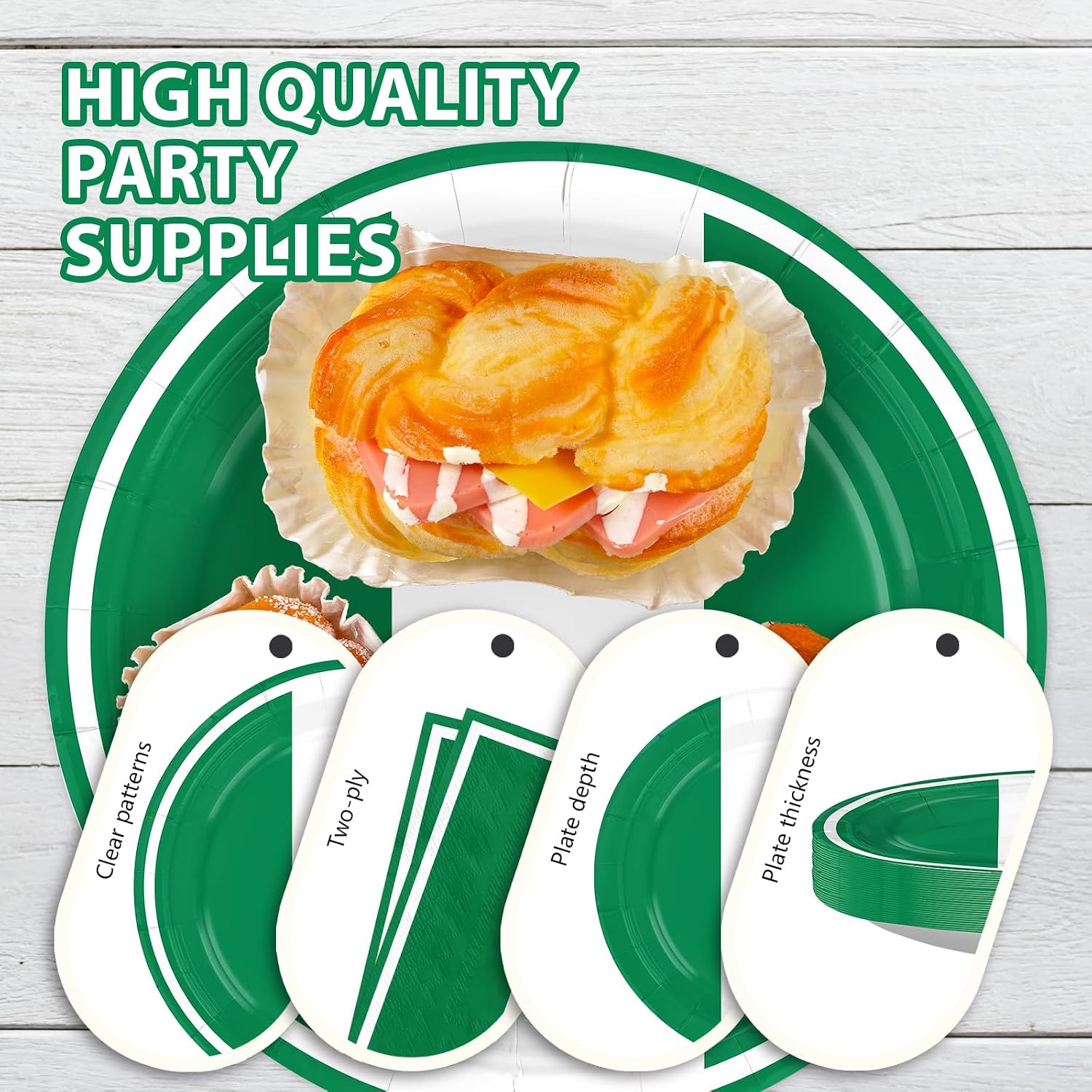 Nigeria national flag design details on paper plates