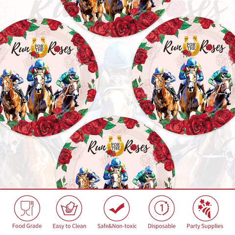 Pink Kentucky Derby Run for the Roses paper plates 10 inch - view 3