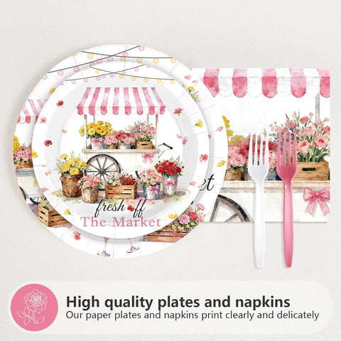 She Is Fresh off the Market Plates & Napkins - 96 Pcs image 2