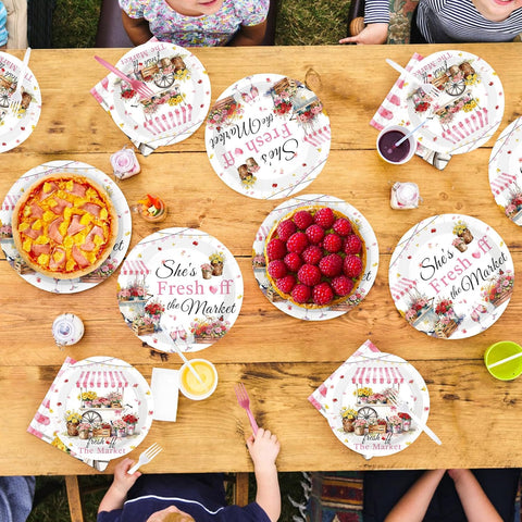 She Is Fresh off the Market Plates & Napkins - 96 Pcs image 7