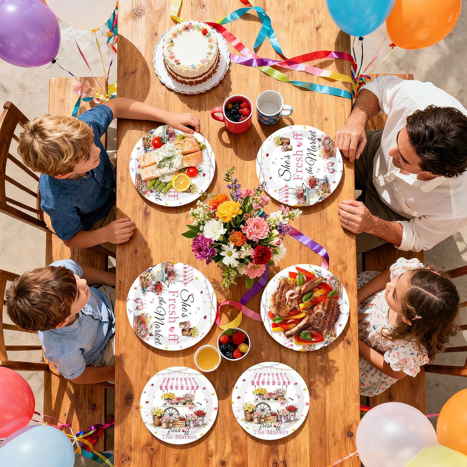She Is Fresh off the Market Plates & Napkins - 96 Pcs image 8