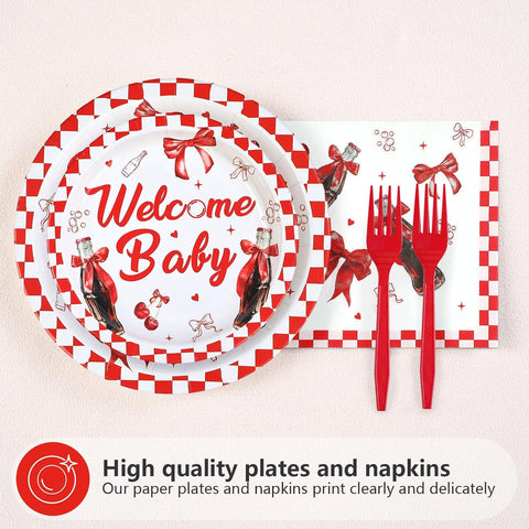 She's Ready to Pop Baby Shower Plates & Napkins - 96 Pcs image 3