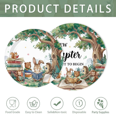 250Pcs Storybook Baby Shower Plates Napkins and Cups - Grencian