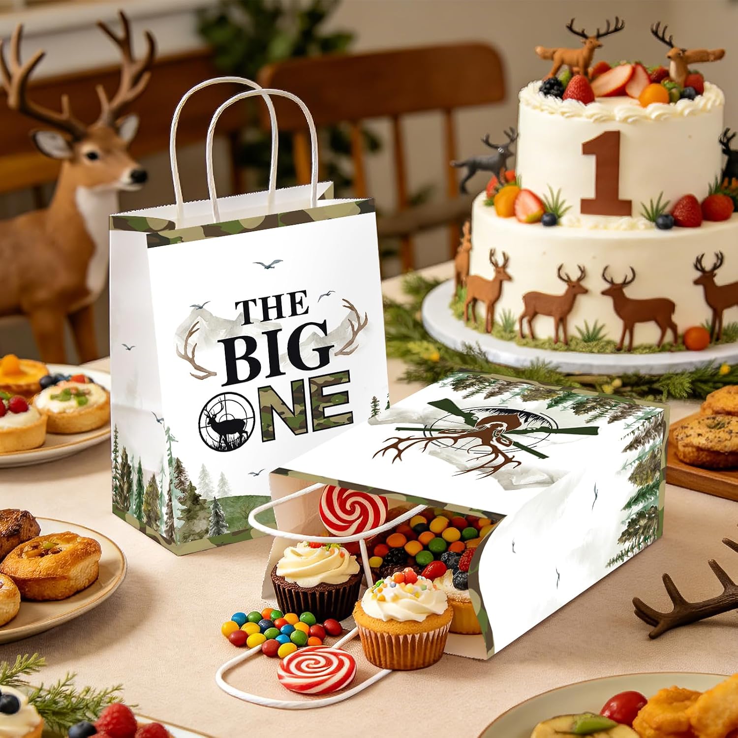 The Big One hunting party favor bags 16 pieces