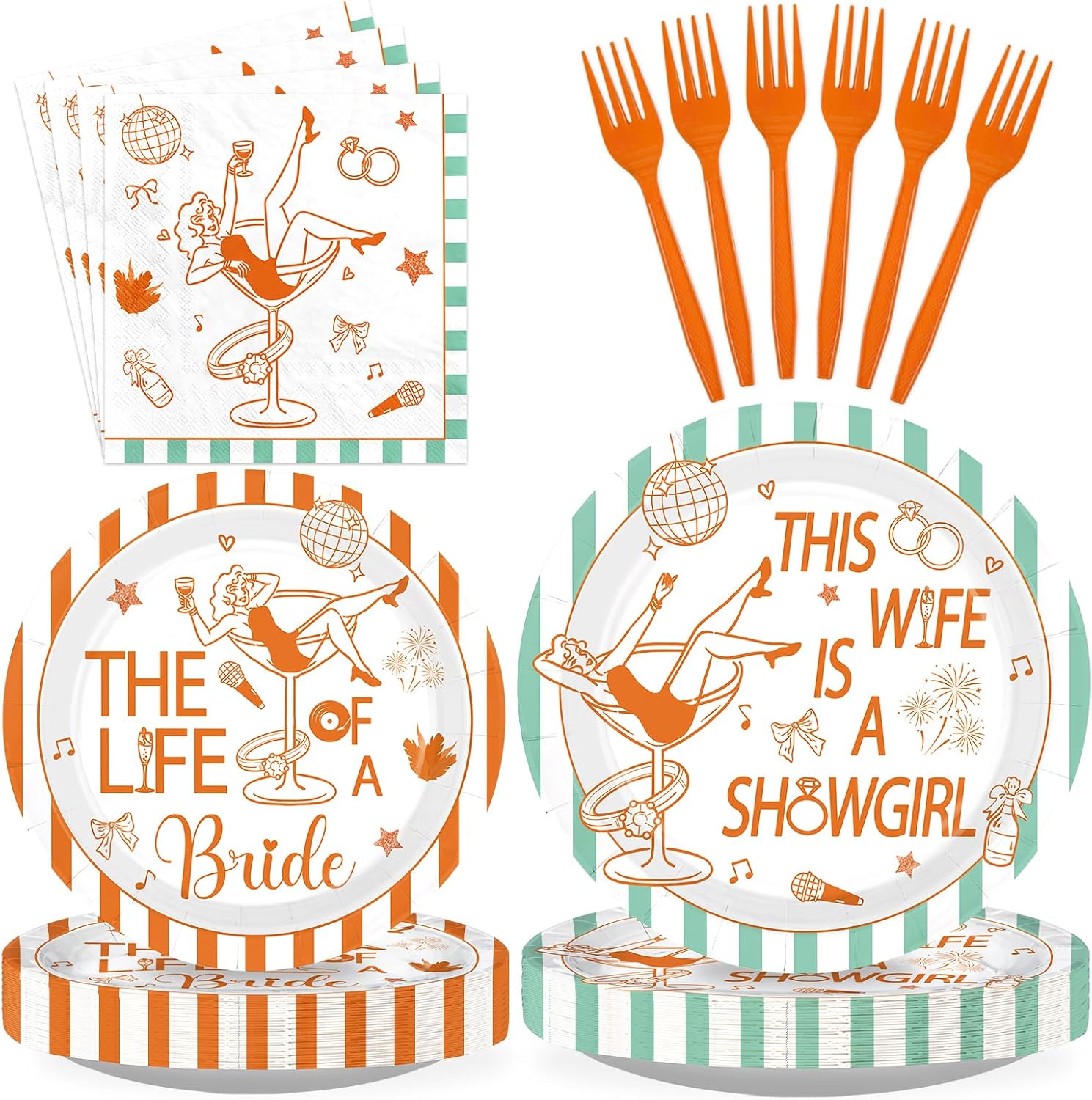The Life of a Bride Bridal Shower Plates & Napkins - 96 Pcs image 1